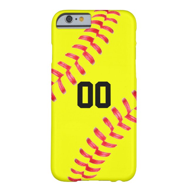 Gult Fastpitch Softball Anpassningsbar iphone case Case-Mate iPhone Skal (Baksidan)