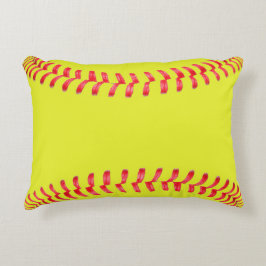 Gult Fastpitch Softball Bedroom Dekorfyllning Prydnadskudde
