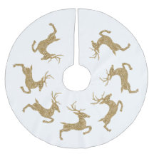 Gult Faux Glitter Struktur Jumping Hjort Shape