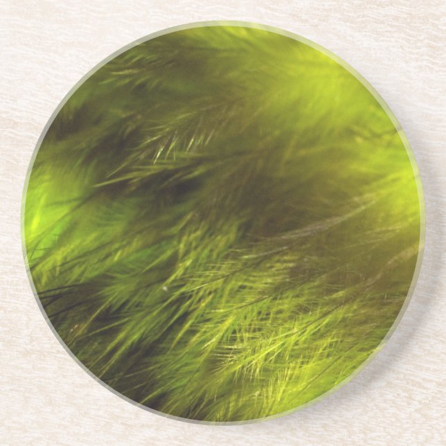 Gult Feathers Underlägg Sandsten (Framsidan)