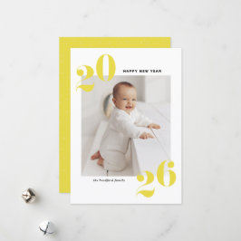 Gult fet typografi 2025 - nyårfoto julkort