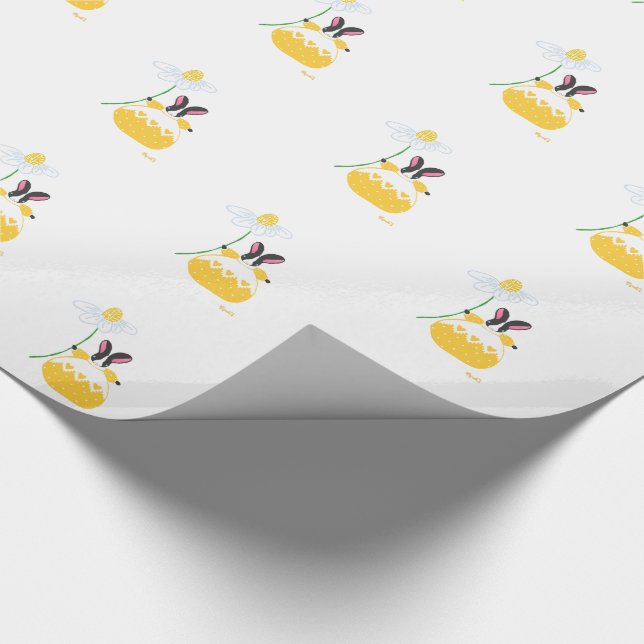 Gult Fifi Daisy Bunny Wrapping Papper Presentpapper (Hörn)