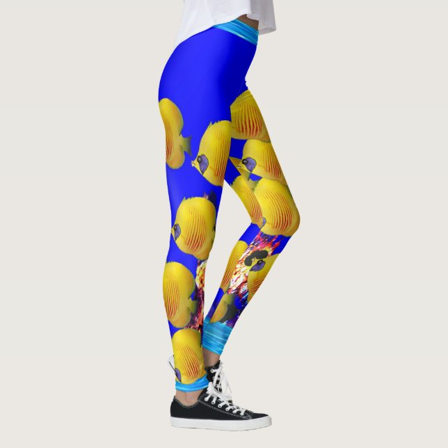 Gult Fiskbaljor Leggings (Höger)