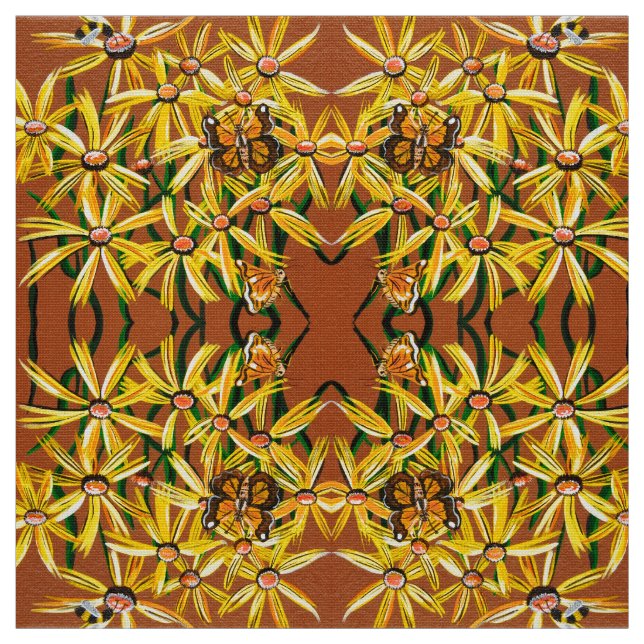 Gult, fjärilar och bin tyg (Provkarta)