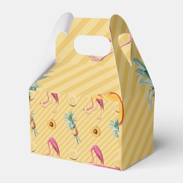 Gult Flamingo Mango Lemon Mönster Presentaskar (Framsidan Sidan)