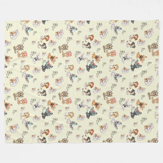 Gult Fleece Blanket, stor 60 x 80 tum (Framsidan (Horisontell))