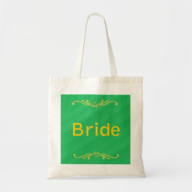 Gult Fleur De Lis Gräns Grönt Bride Bags Tygkasse (Framsidan)