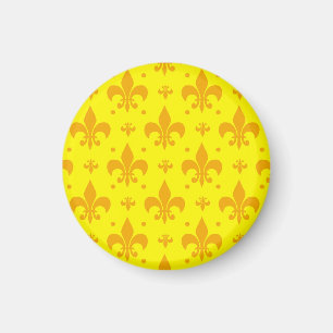 Gult Fleur-de-lis Mönster Design Magnet