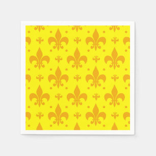 Gult Fleur-de-lis Mönster Design Pappersservett