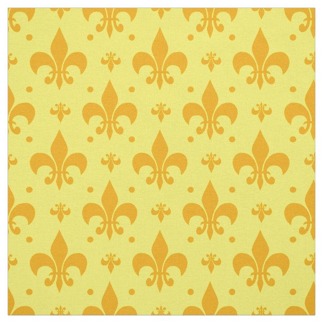Gult Fleur-de-lis Mönster Design Tyg (Provkarta)