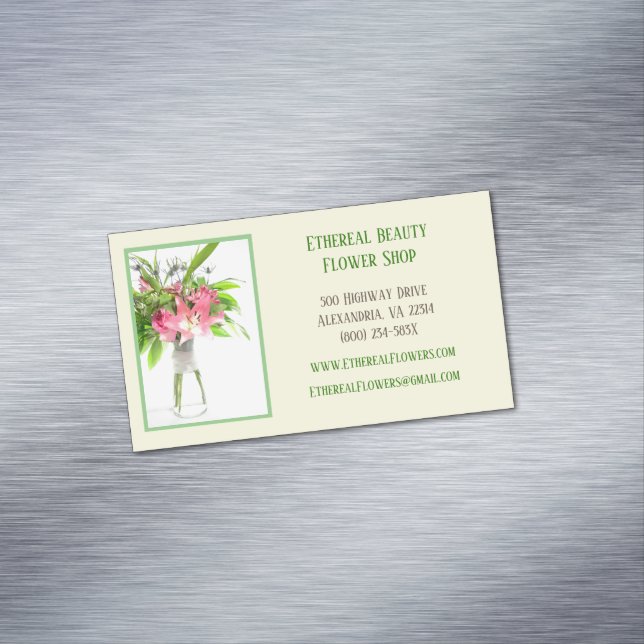 Gult Florist Magnetiska Visitkort (In Situ)