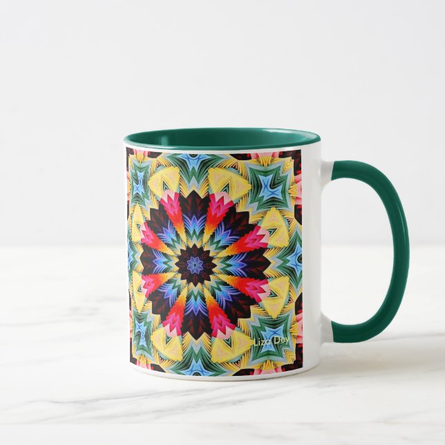 Gult Flower Abstrakt Mugg (Höger)