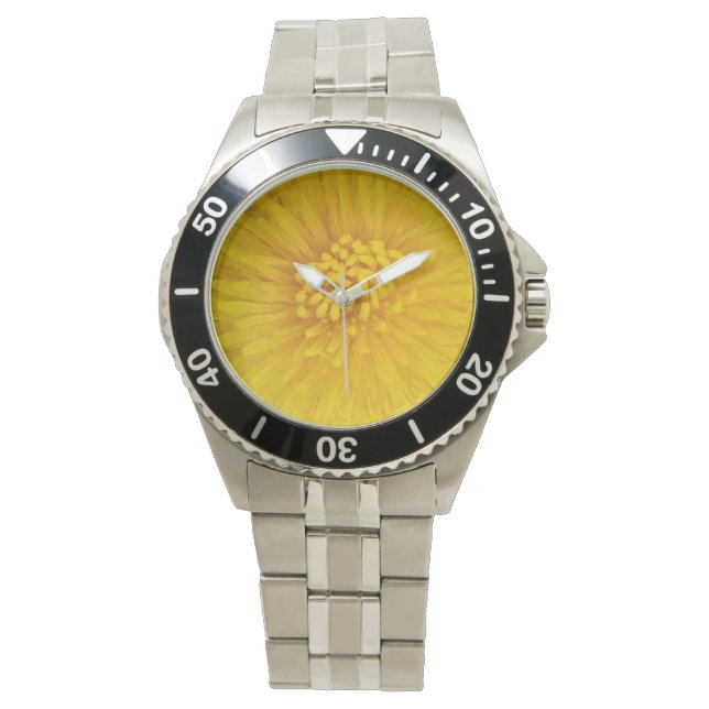 Gult Flower Anpassningsbar Watch Armbandsur (Framsida)