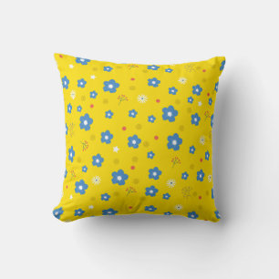 Gult Flower Art Mönster Aesthetic Flower PNG Tra Kudde