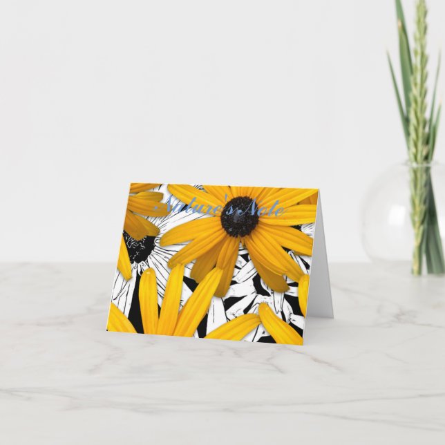 GULT FLOWER BLACK EYED SUSAN PHOTO NOTE CARD ANTECKNINGSKORT (Framsida)