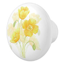 Gult Flower Ceramic Knob