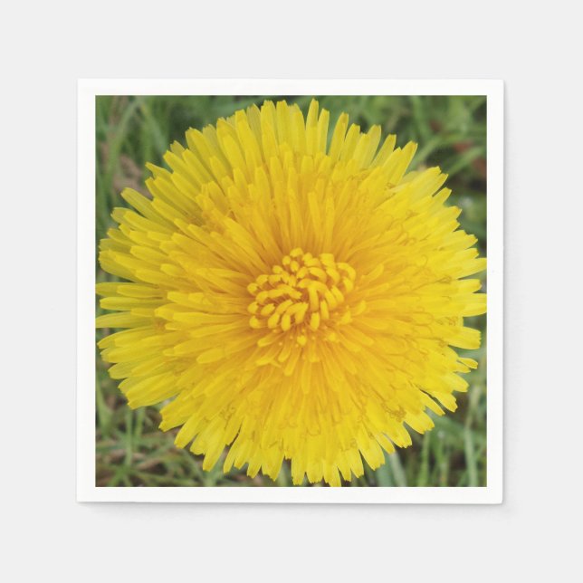 Gult Flower Cocktail Papper Napkins Pappersservett (Framsidan)