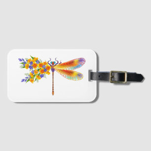 Gult Flower Dragonfly Bagagebricka