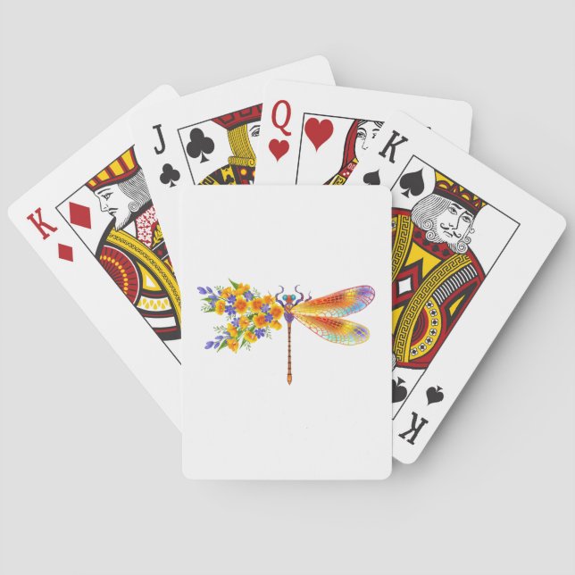 Gult Flower Dragonfly Casinokort (Baksidan)