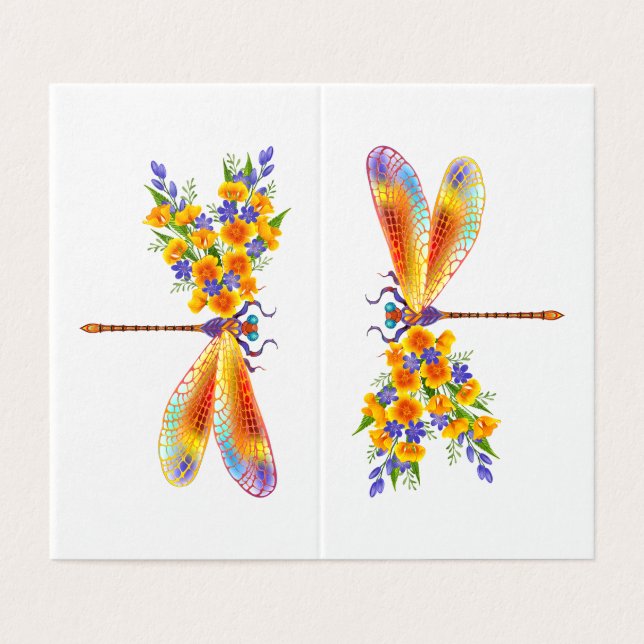 Gult Flower Dragonfly Kort (Utsida ovikt)