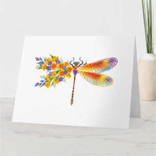 Gult Flower Dragonfly Kort