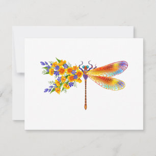 Gult Flower Dragonfly Kort