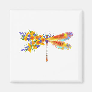 Gult Flower Dragonfly Magnet