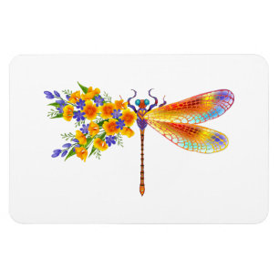 Gult Flower Dragonfly Magnet