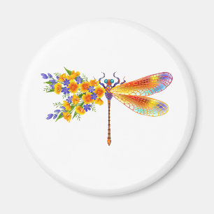 Gult Flower Dragonfly Magnet