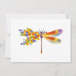 Gult Flower Dragonfly Meddelande
