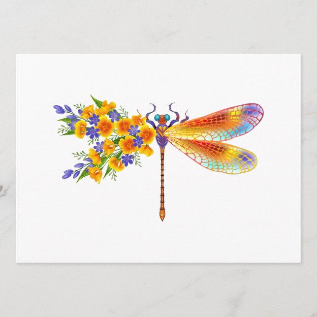 Gult Flower Dragonfly Meny (Framsida)