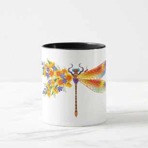 Gult Flower Dragonfly Mugg