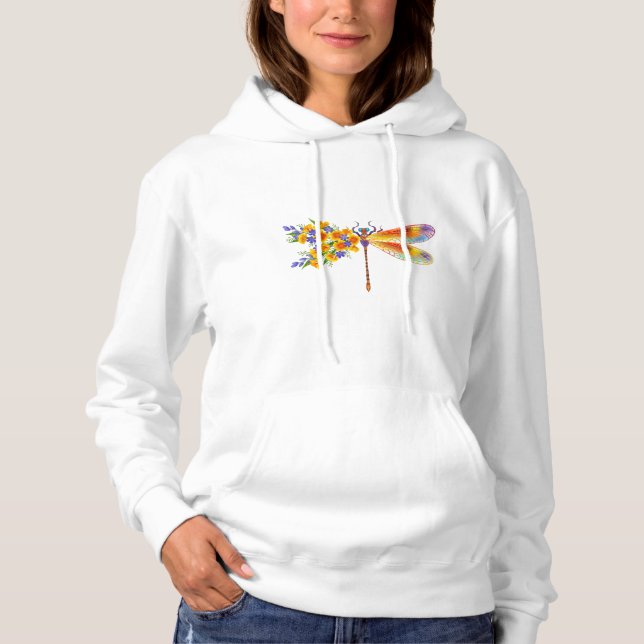 Gult Flower Dragonfly T Shirt (Framsida)