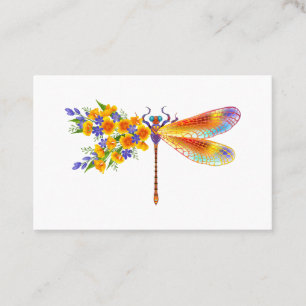Gult Flower Dragonfly Visitkort