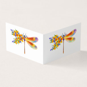 Gult Flower Dragonfly Visitkort