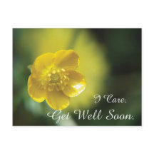 Gult Flower Get well Postcard