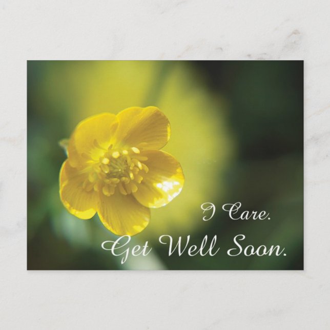 Gult Flower Get well Postcard Vykort (Framsida)