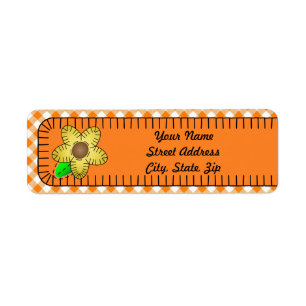 Gult Flower GinBackground-Returadress-etikett Returadress Etikett