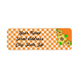 Gult Flower GinBackground-Returadress-etikett Returadress Etikett