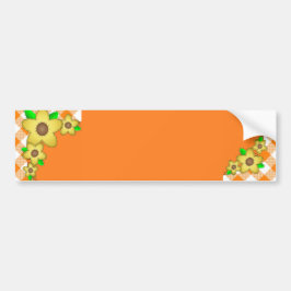 Gult Flower Gingham Background Bumper Sticker Bildekal
