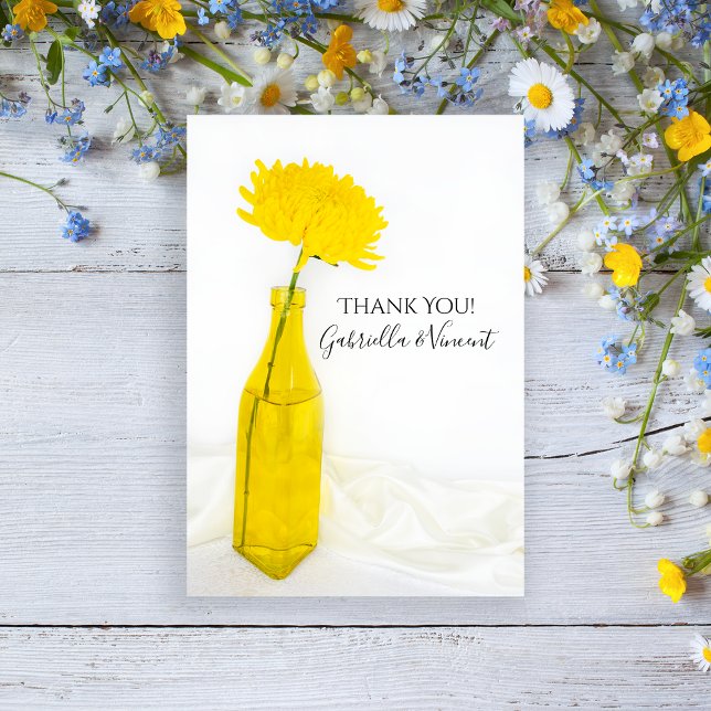 Gult Flower i Vas Bröllop Tack (Skapare uppladdad)