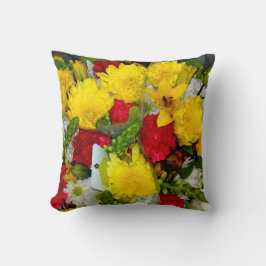 Gult Flower Mix Pillow Kudde