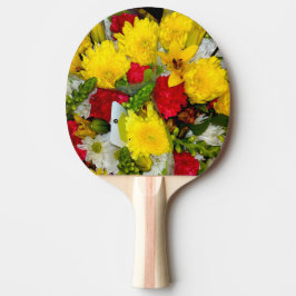 Gult Flower Mix Ping Pong Paddle Pingisracket