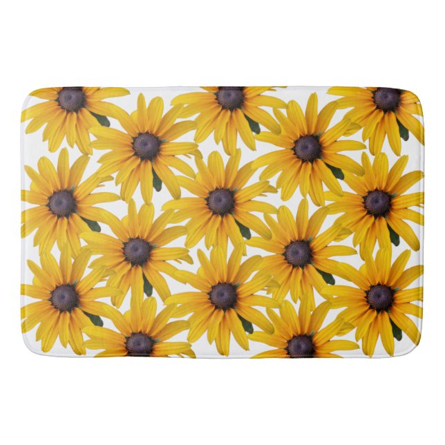 Gult Flower Photo Roligt Bath Mat Badrumsmatta (Framsidan)