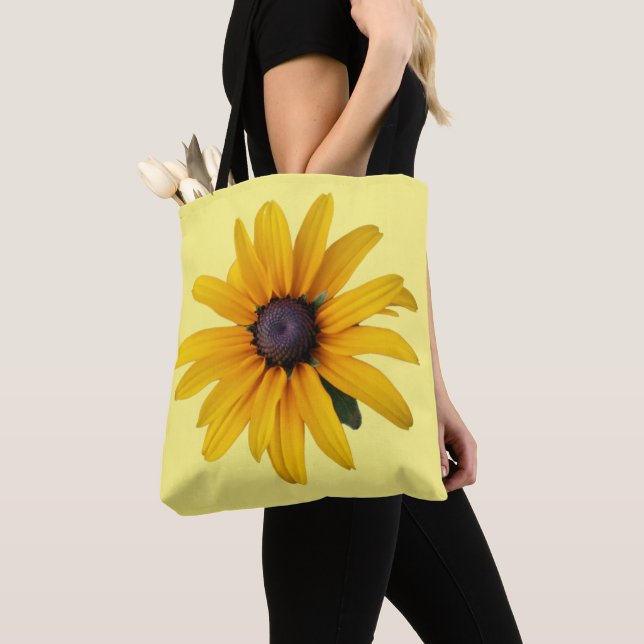 Gult Flower Photo Tote Bag Tygkasse (Närbild)