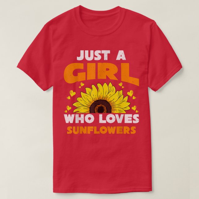 Gult Flower Solros Älskare Girls Women Sunshine T Shirt (Design framsida)