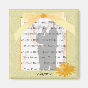 Gult Flower Square Photo Magnet