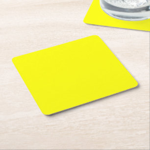 Gult Fluo Neon Färg anpassar det här! Underlägg Papper Kvadrat