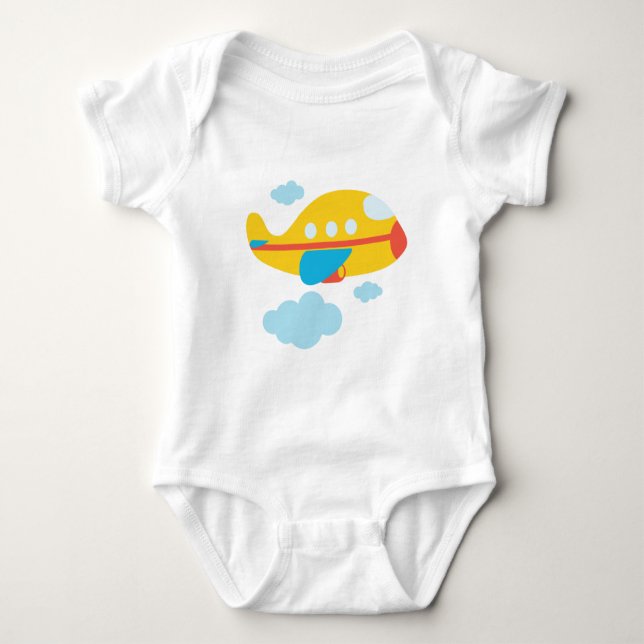 Gult flygplan för tecknad tee shirt (Framsida)