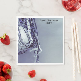 Gult, födelsedagsnät och volleyboll pappersservett